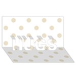 Polka Dots - Pearl Brown on White HUGS 3D Greeting Card (8x4)