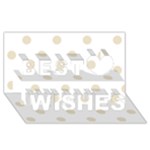 Polka Dots - Pearl Brown on White Best Wish 3D Greeting Card (8x4)
