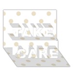 Polka Dots - Pearl Brown on White TAKE CARE 3D Greeting Card (7x5)