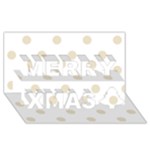Polka Dots - Pearl Brown on White Merry Xmas 3D Greeting Card (8x4)