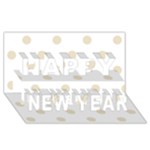 Polka Dots - Pearl Brown on White Happy New Year 3D Greeting Card (8x4)