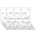 Polka Dots - Pearl Brown on White Laugh Live Love 3D Greeting Card (8x4)