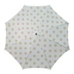 Polka Dots - Pearl Brown on White Golf Umbrella