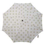 Polka Dots - Pearl Brown on White Hook Handle Umbrella (Medium)