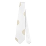 Polka Dots - Pearl Brown on White Necktie (One Side)