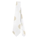 Polka Dots - Pearl Brown on White Necktie (Two Side)