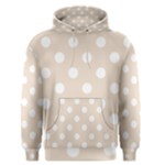 Polka Dots - White on Almond Brown Men s Pullover Hoodie