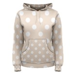 Polka Dots - White on Almond Brown Women s Pullover Hoodie