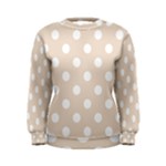 Polka Dots - White on Almond Brown Women s Sweatshirt