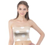 Polka Dots - White on Almond Brown Tube Top