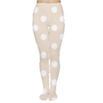 Polka Dots - White on Almond Brown Women s Tights