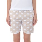Polka Dots - White on Almond Brown Women s Basketball Shorts