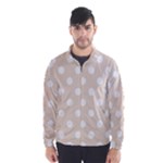 Polka Dots - White on Almond Brown Wind Breaker (Men)