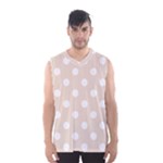 Polka Dots - White on Almond Brown Men s Basketball Tank Top