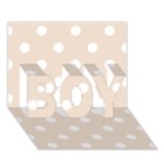 Polka Dots - White on Almond Brown BOY 3D Greeting Card (7x5)
