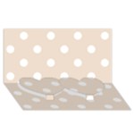Polka Dots - White on Almond Brown Twin Heart Bottom 3D Greeting Card (8x4)