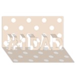 Polka Dots - White on Almond Brown #1 DAD 3D Greeting Card (8x4)