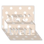 Polka Dots - White on Almond Brown Get Well 3D Greeting Card (7x5)