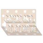 Polka Dots - White on Almond Brown Congrats Graduate 3D Greeting Card (8x4)