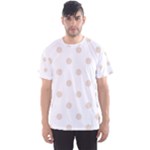 Polka Dots - Almond Brown on White Men s Sport Mesh Tee
