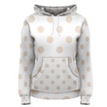 Polka Dots - Almond Brown on White Women s Pullover Hoodie