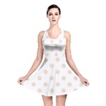 Polka Dots - Almond Brown on White Reversible Skater Dress