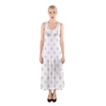 Polka Dots - Almond Brown on White Full Print Maxi Dress