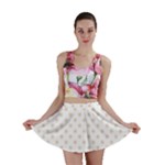 Polka Dots - Almond Brown on White Mini Skirt