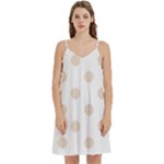 Polka Dots - Almond Brown on White Women s Reversible Sports Bra with Border