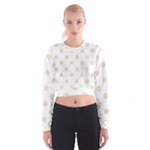 Polka Dots - Almond Brown on White Women s Cropped Sweatshirt