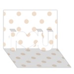 Polka Dots - Almond Brown on White I Love You 3D Greeting Card (7x5)