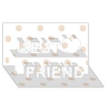 Polka Dots - Almond Brown on White Best Friends 3D Greeting Card (8x4)