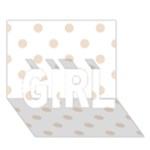 Polka Dots - Almond Brown on White GIRL 3D Greeting Card (7x5)