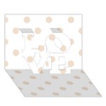 Polka Dots - Almond Brown on White LOVE 3D Greeting Card (7x5)