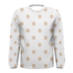 Polka Dots - Pastel Brown on White Men s Long Sleeve T-shirt