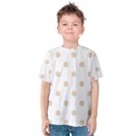 Polka Dots - Pastel Brown on White Kid s Cotton Tee
