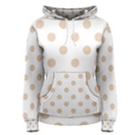 Polka Dots - Pastel Brown on White Women s Pullover Hoodie