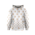 Polka Dots - Pastel Brown on White Kid s Zipper Hoodie
