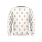 Polka Dots - Pastel Brown on White Kid s Sweatshirt