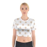 Polka Dots - Pastel Brown on White Cotton Crop Top
