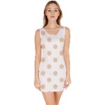 Polka Dots - Pastel Brown on White Bodycon Dress