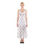 Polka Dots - Pastel Brown on White Full Print Maxi Dress