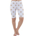 Polka Dots - Pastel Brown on White Cropped Leggings