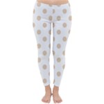 Polka Dots - Pastel Brown on White Winter Leggings