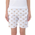 Polka Dots - Pastel Brown on White Women s Basketball Shorts