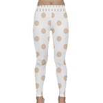 Polka Dots - Pastel Brown on White Yoga Leggings