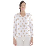 Polka Dots - Pastel Brown on White Wind Breaker (Women)