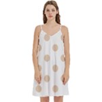 Polka Dots - Pastel Brown on White Women s Reversible Sports Bra with Border