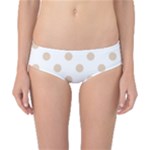 Polka Dots - Pastel Brown on White Classic Bikini Bottoms