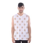 Polka Dots - Pastel Brown on White Men s Basketball Tank Top